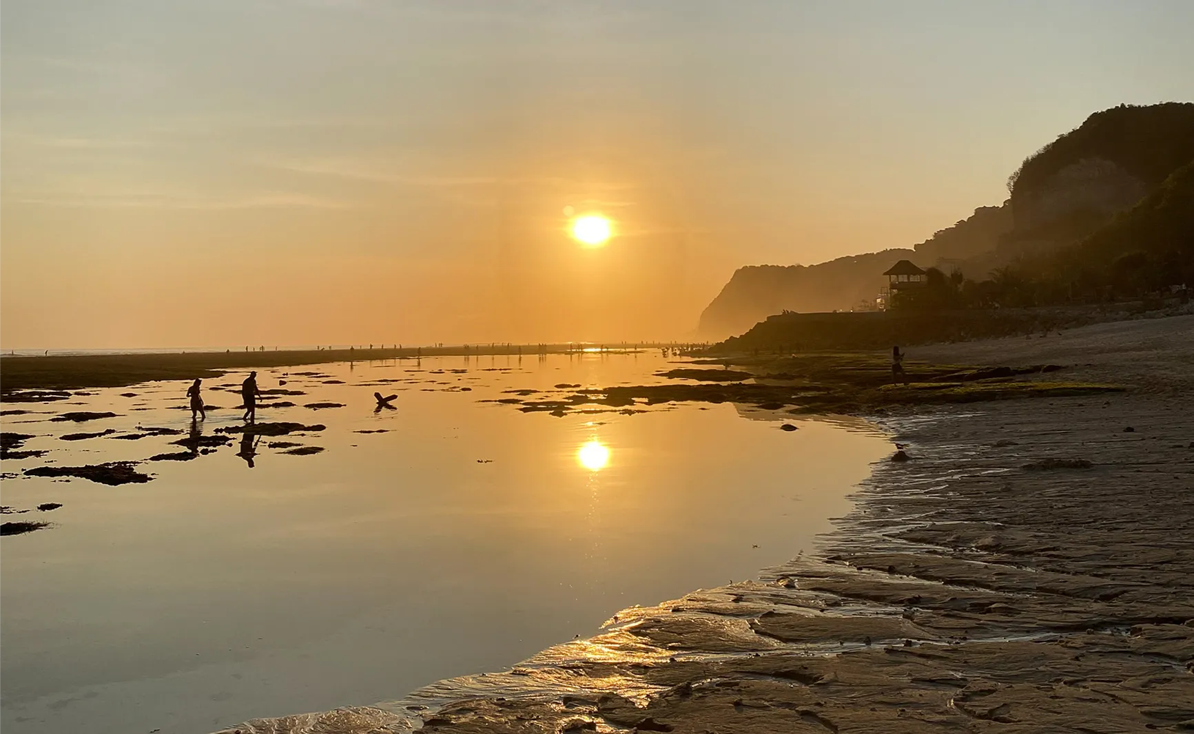 Melasti beach by sunset