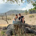Komodo-eilanden met een komodo varaan